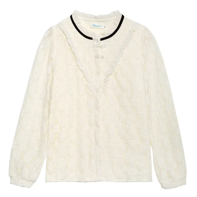 Модная кружевная женская рубашка с рюшами и оборками бархатная утепленная