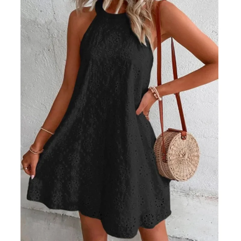 

Summer Women O Neck Sexy Slim Mini Dresses Sleeveless Club Evening Party Black Short Dress Female Casual Chic Elegant Clothing