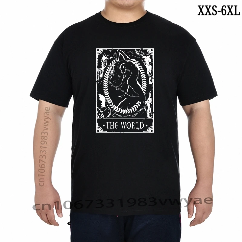 

Deadly Tarot TShirt The World Men' Heather Black Popular Tagless Tee Shirt XXS-6XL