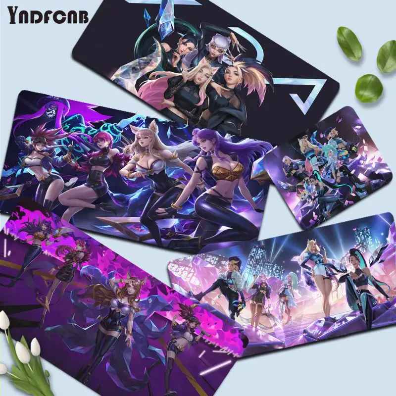 

Kda Beautiful Anime Large Mouse pad PC Computer mat Size for large Edge Locking Speed Version Game Keyboard Pad