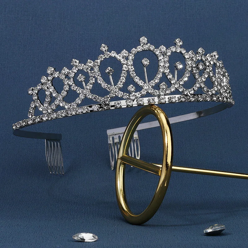 Женская Серебряная Свадебная Повязка Для Волос С Искусственными Кристаллами