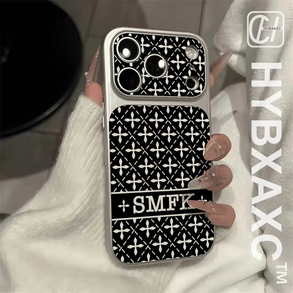 Фото Модный чехол S-SMFK из гальванизированной серебристой овечьей кожи для iPhone 17, 16, 15, 14, 12, 17 Pro, 15, 16 Plus, 13, 11 Pro MAX №3