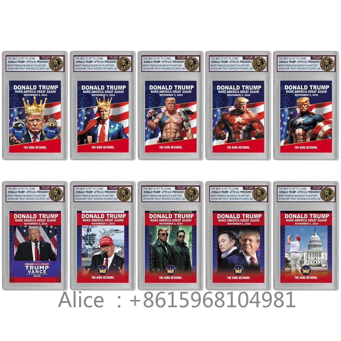 2024 10 шт. пластиковая карточка Дональда Трампа Макса 47-й президент США отправлена