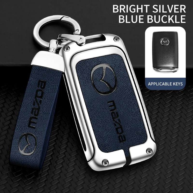 

Car Key Case For Mazda 3 Alexa CX30 CX-4 CX5 CX-5 CX8 CX-8 CX-30 CX9 CX-9 Zinc Alloy Patterned Leather Car Key Case Cover