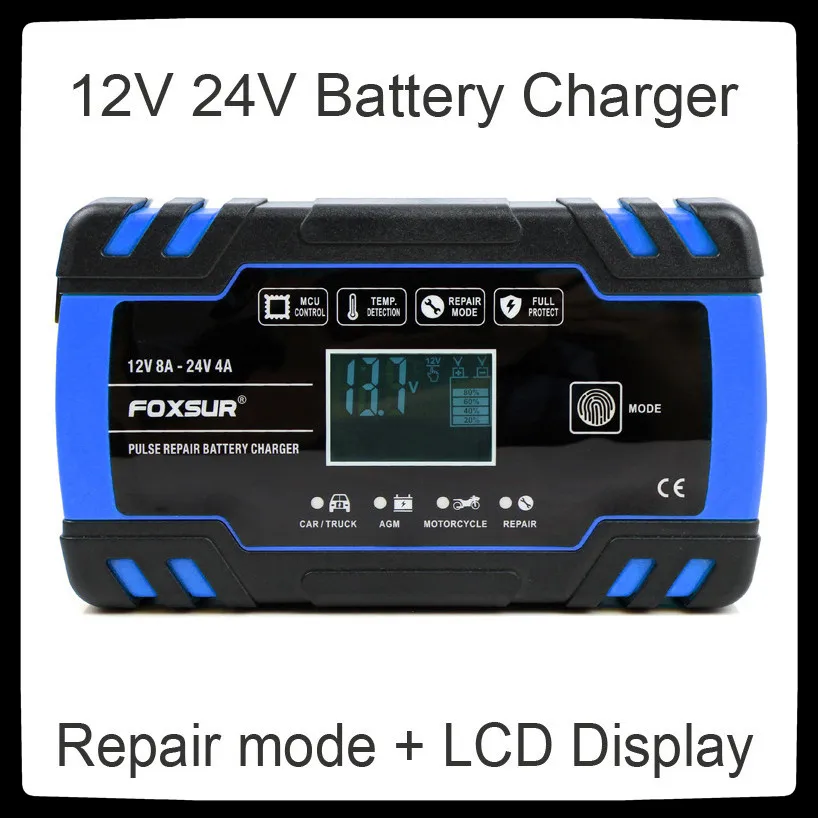 

12V 24V 8A зарядное устройство для ремонта импульсов мотоцикла автомобиля