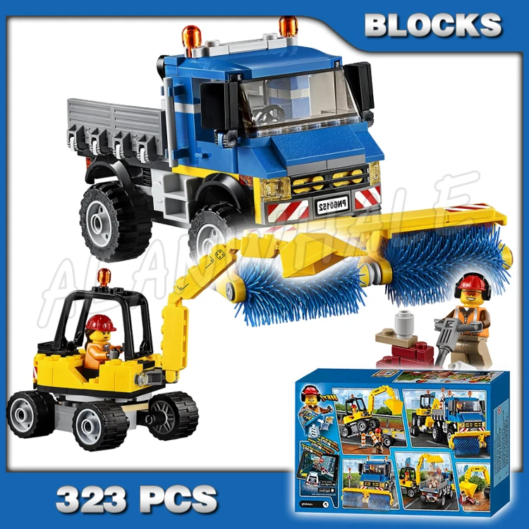 

323 шт. городские большие транспортные средства уборочная машина и экскаватор грузовик прицеп 10651 Набор строительных блоков Кирпичи совмест...