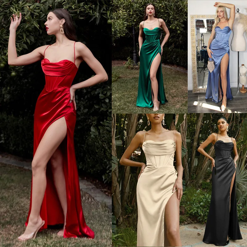 

Summer Dress Women's Sexy Sleeveless Camisole Gown Split Dress Women's Party Dresses