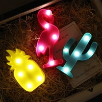 3d cartoon pineappleflamingocactus night light led childrens lamp new year personalized gift room decor interior for home