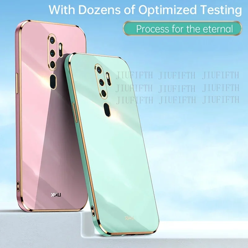 Фото Luxury Square Plating Phone Case For Oppo A9 A5 2020 Orrs Appo Oppa A11x shockproof soft TPU Silicone Back Cover Fundas Coque №5