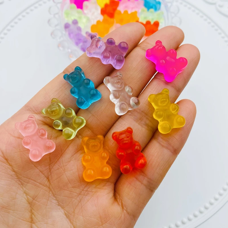 20 шт. полимер лидер продаж Красочный Милый Прозрачный медведь для рукоделия