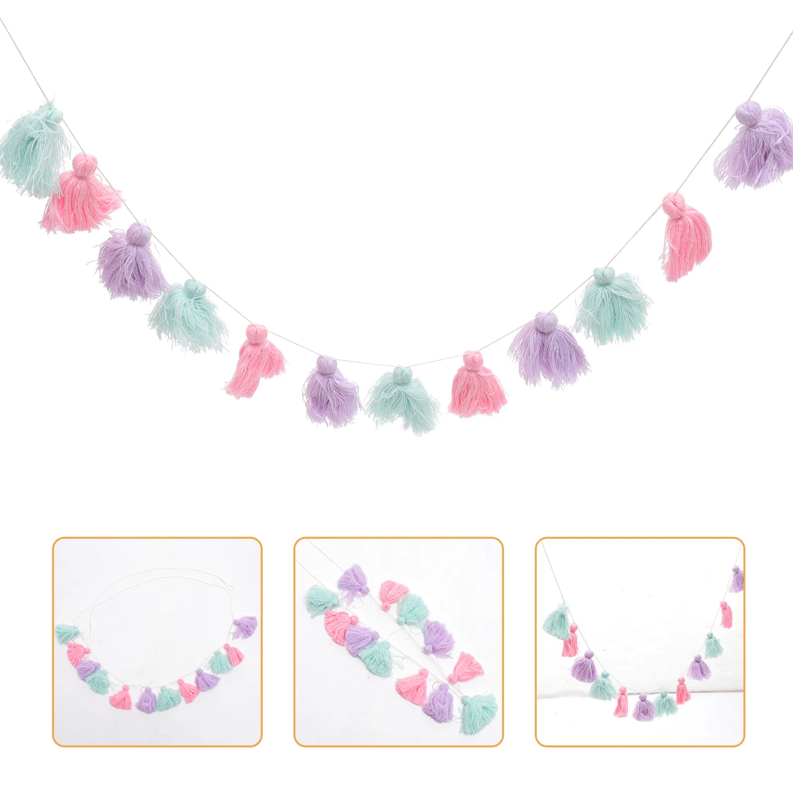 

Tassel Garland Hanging Wall Decor Banner Room Pendant Decorative Adornment Ornamentwoven Hand Shower Kids Children Colorful Baby