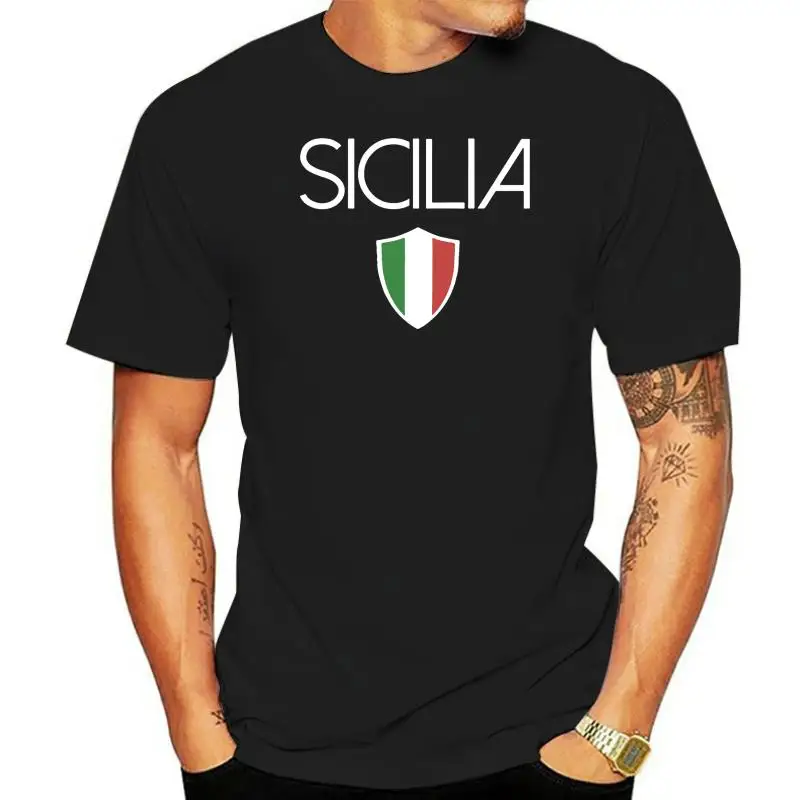 

Men sicilia italian flag sicily italy sovenir tee gran t shirt Customize tee shirt S-XXXL gents Fitness New Fashion shirt