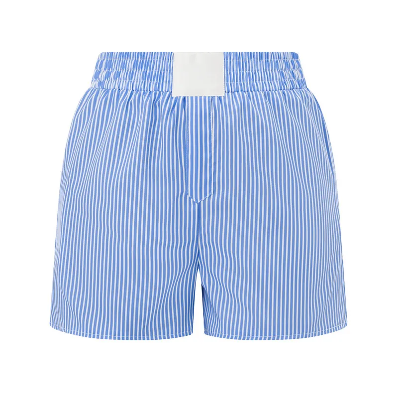 WPNAKS женские Модные свободные шорты в полоску с высокой эластичной талией