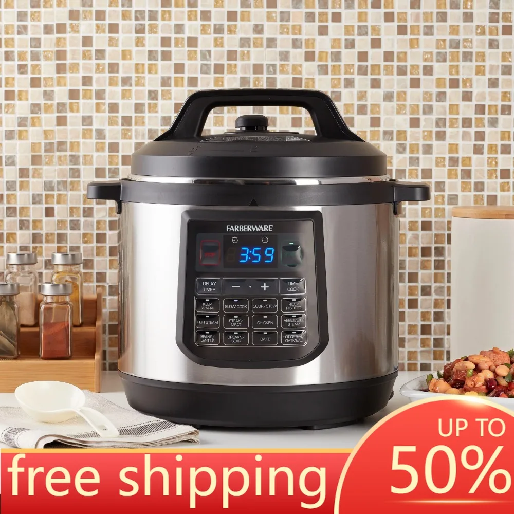 

Программируемая скороварка, 8 Кварт, 7 в 1, электрическая консоль, приборы для приготовления пищи из нержавеющей стали, для кухни и дома