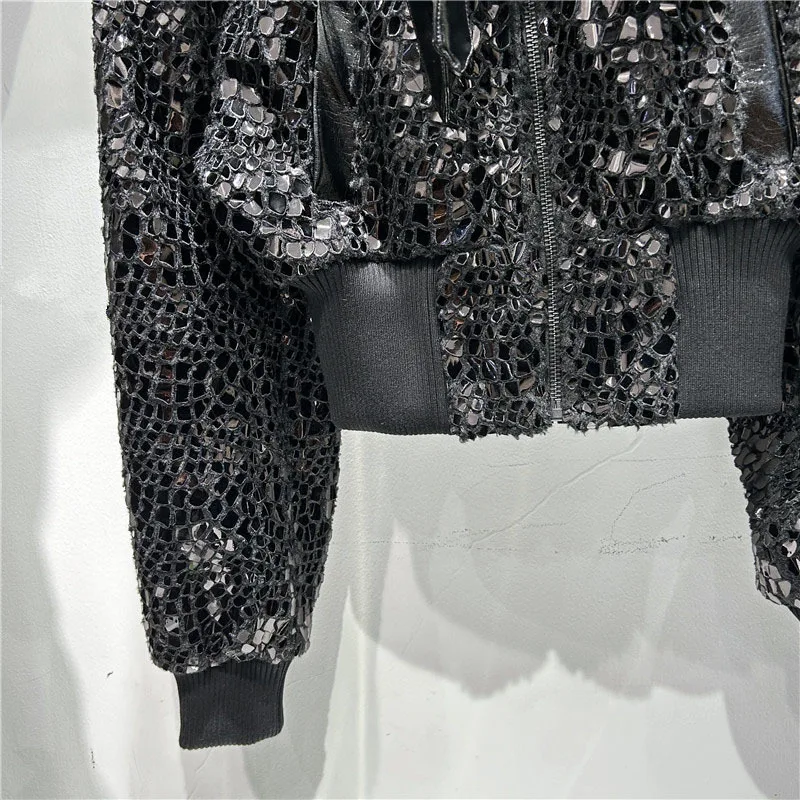 DEAT женское пальто с хлопковой подкладкой черные короткие куртки из