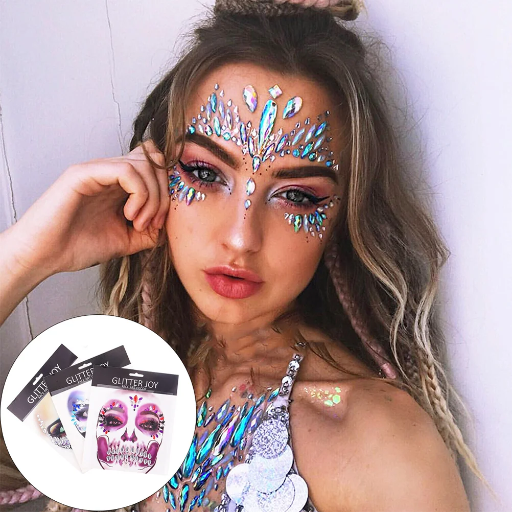 

Face Jewels Makeup Gemsbody Rhinestones Rainbow Rave Jewelrystickers Stick Onaccessories
