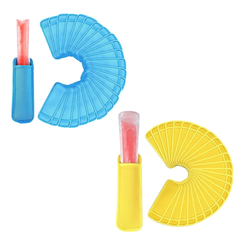 

LJL-24 Pack Pack In Ice Sleeves Reusable Popsicle Holders Popsicle Bags Freezer Anti Freezing Ice Holders