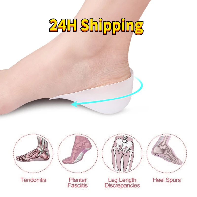 

1 Pair of Invisible Heightening Half-cushion Leisure Not Tired Feet SEBE Shock-absorbing Heightening Socks Foot Care Tool Health
