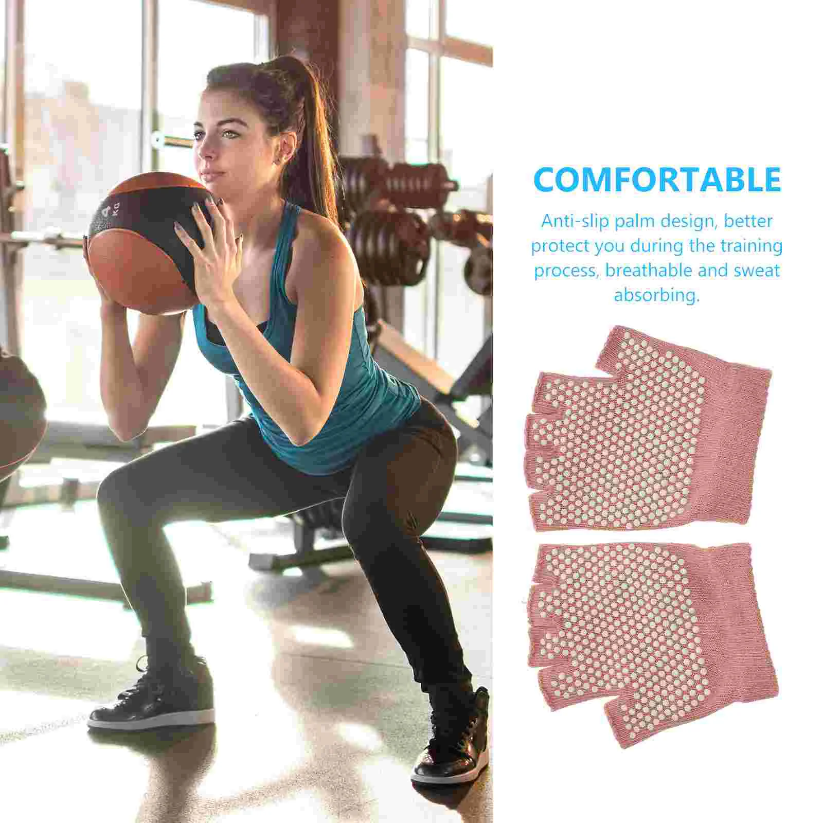 1 пара нескользящих вязаных перчаток с половиной пальца аксессуары для йоги