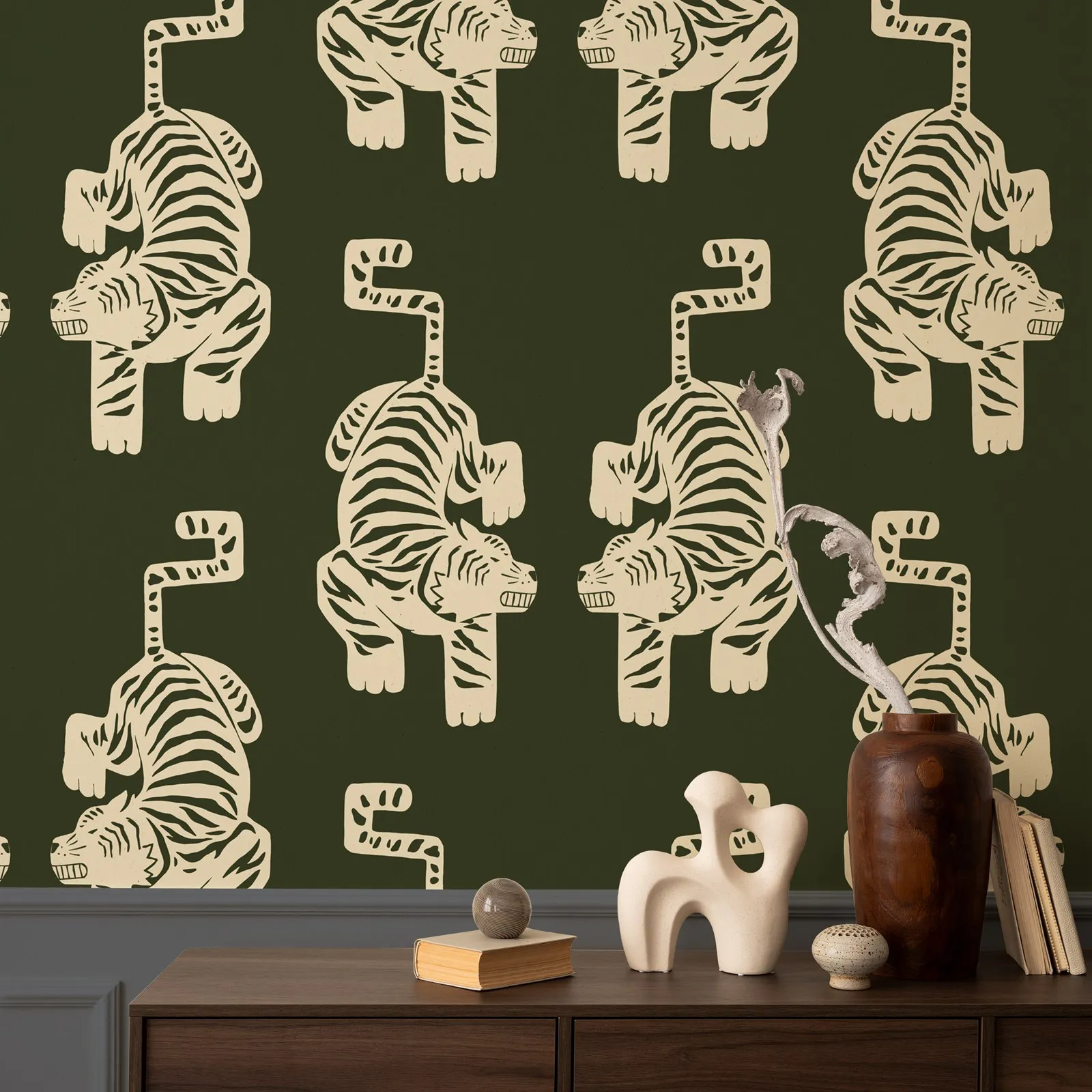 

Винтажные обои с тигром Pixel&Wall