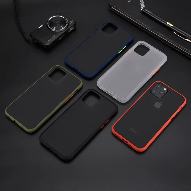 Противоударный силиконовый чехол для iPhone 11 Pro XS Max XR X прозрачный матовый защитный