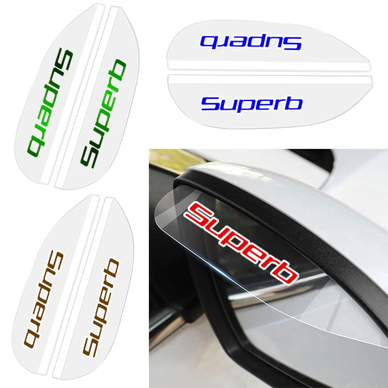 

2PCS Transparent Car Rearview Mirror Protector Rain Eyebrow Visor For SKODA Superb