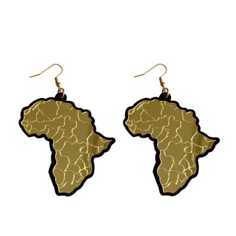 

Fashion African Map Shaped Earrings Exaggerated Africa Pendant Earring for Women Girls Fashion Jewelry Party Ornament Dropship