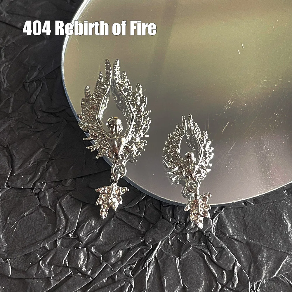 -Рождение огня-серебряный ангел металлический сплав алой глянцевые Большие