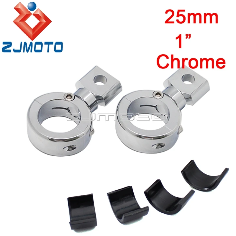 Кронштейн для дополнительсветильник мотоцикла, черный, хром, алюминий, 22 мм, 25 мм, 32 мм, зажим для держателя противотуманных фар 7/8 дюйма, 1 дюйм, 1-1/4 дюйма