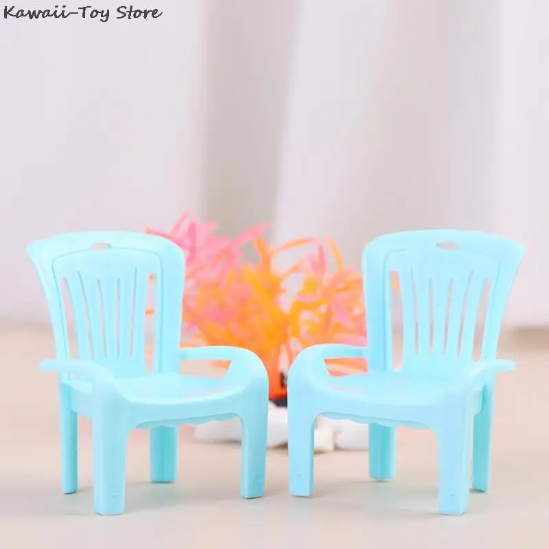 

Мебель для кукольного домика плавание шезлонг аксессуары для куклы Барби для Blythe домик лаунж синий пляжный стул