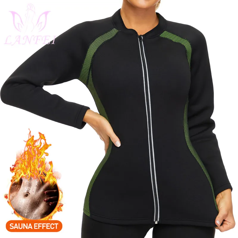 

LANFEI женская рубашка для сауны для фитнеса неопреновый пот для похудения термальные топы для тела Шейперы для похудения тренировки жир сжеч...