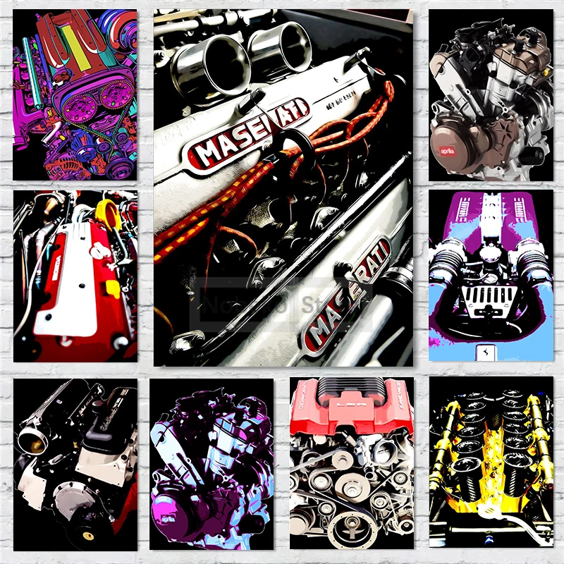 Постер для коллекций автомобилей V6 V8 Twin V-Twin motors