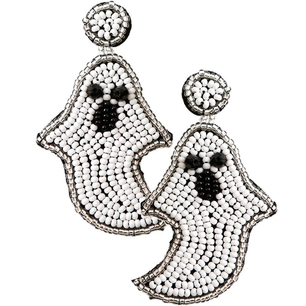 

Bead Ghost Earring Statement Earrings Women Jewelry Ladies Beads Woven Drop Fun Women's Studs