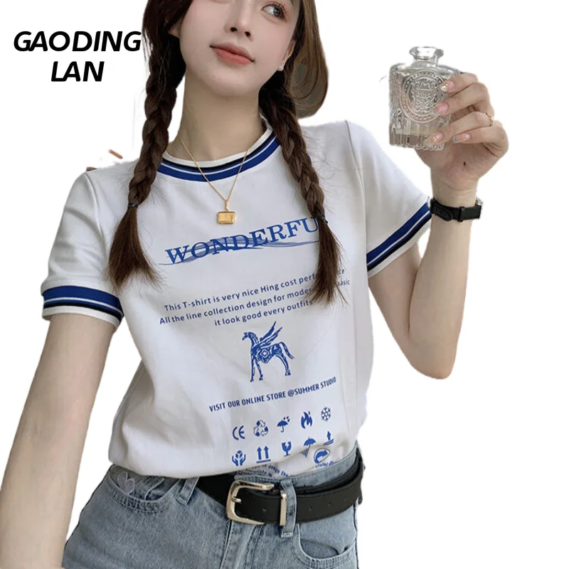 

Женская футболка с коротким рукавом и круглым вырезом, из натурального хлопка