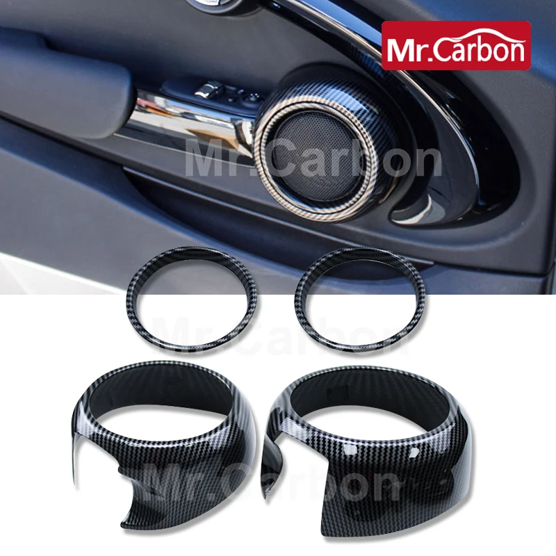 

Car Door Horn Decorative Ring Carbon Style Sticker Protective Cover For M 1 Coope r S J C W F 55 F 56 F 57 Styling Accessories
