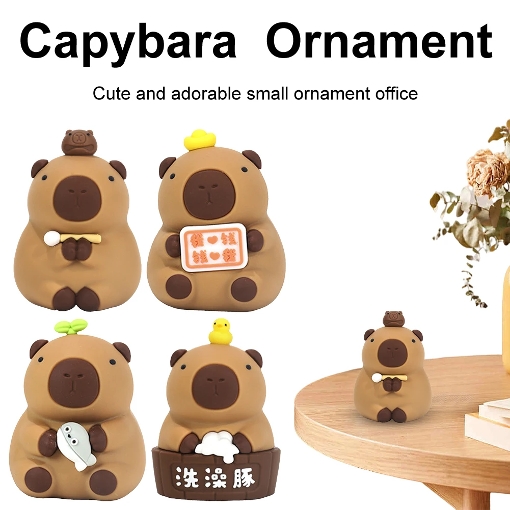 Симпатичная статуя капибара кукла снимает стресс симуляция животных игрушка