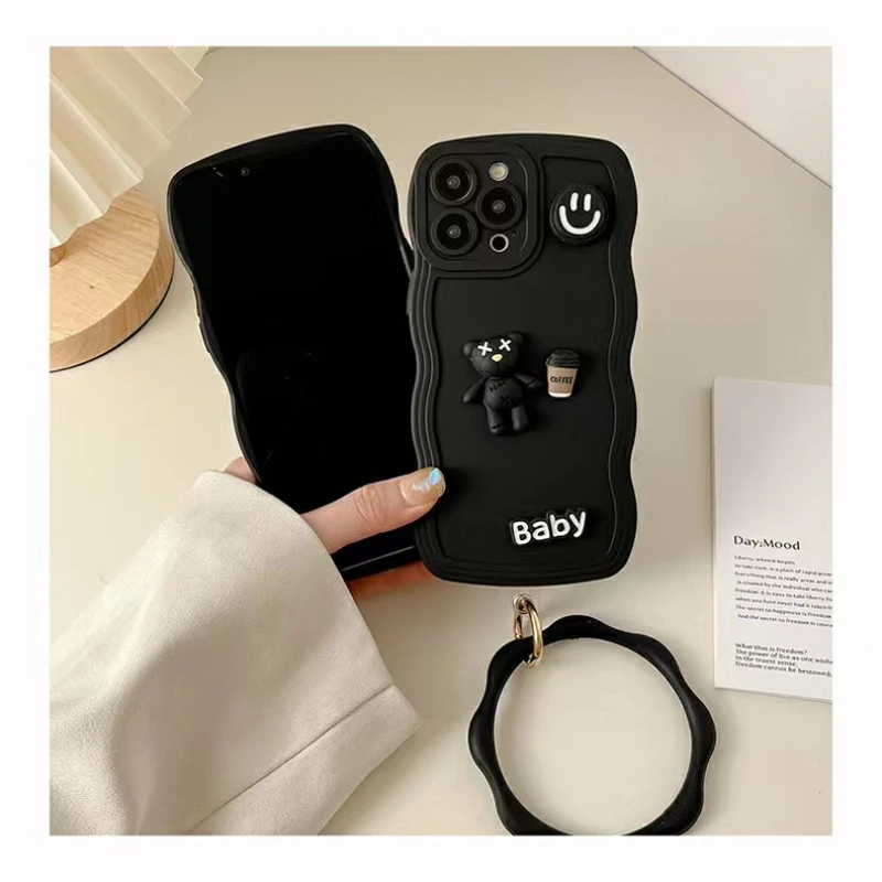 10 шт. черный медведь кролик плоские Кабошоны