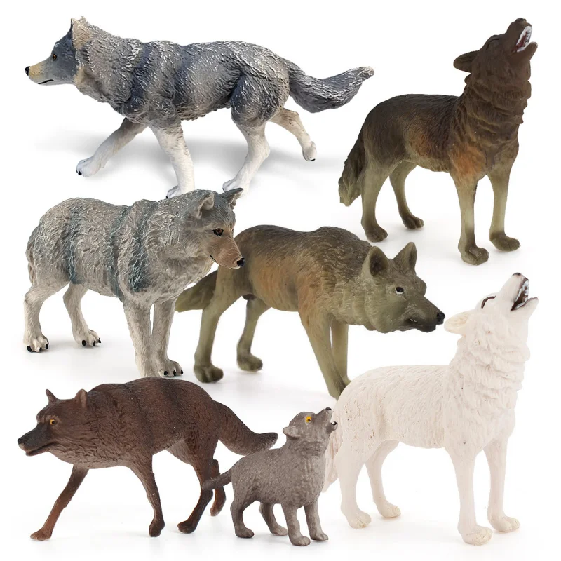 

Children's Science and Education Toys Wild Animal Wolf Model Roaring Standing Wolf Cub Wild Wolf Pack Static Toy Kawaii Figures
