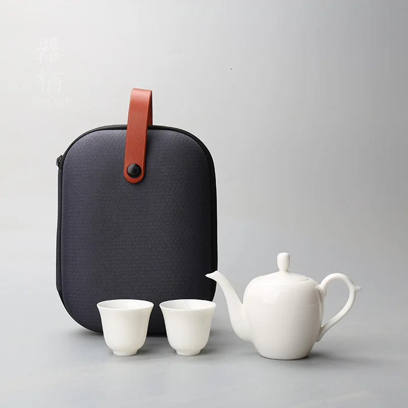 

Ceramic Porcelain Teapot & Teacups Travel Office Kung Fu Tea Set Teaware Handmade Portable Chinese Tea Set Tea Pot and Cup