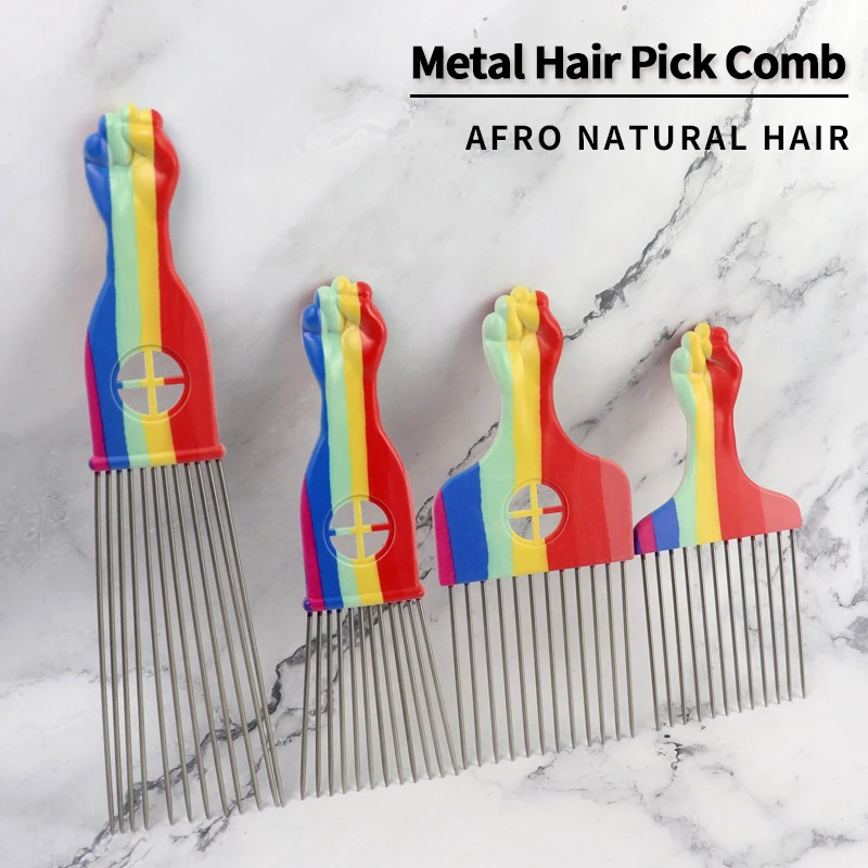

Senior Metal Hair Pick Comb For African Detangle Wig Braid Wide Teeth Combs