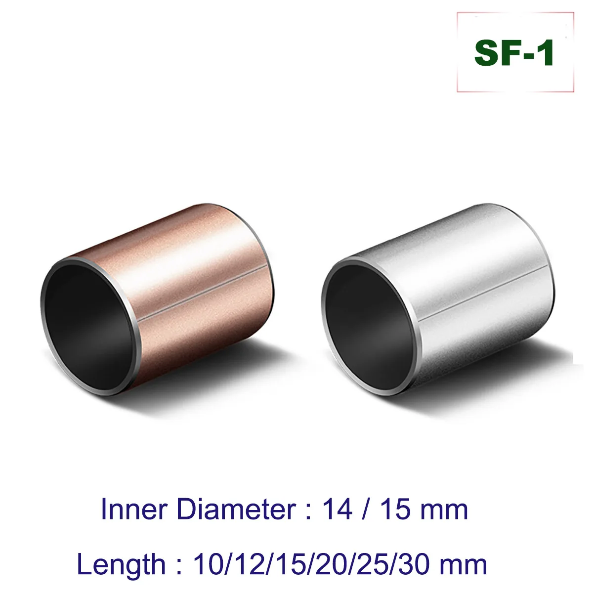 

Bearing 2/5/10Pcs SF-1 Self Lubricating Composite Bearings Oilless Bushing Oil-bearing Inner Diameter 14mm 15mm Copper Sleeve