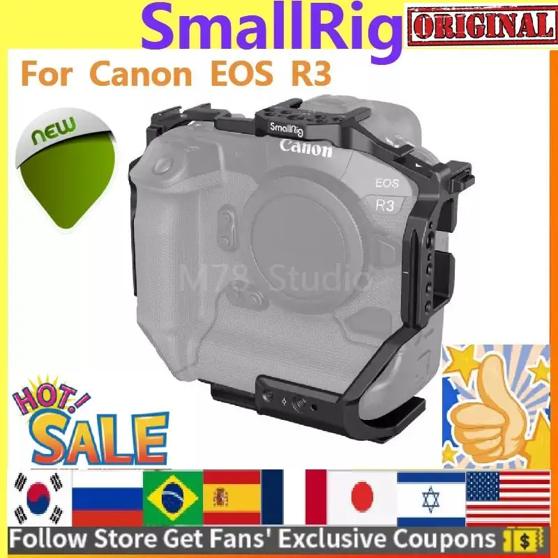 

Клетка SmallRig для камеры Canon EOS R3, все в одном, с быстросъемными пластинами Arca-Swiss для съемки в разных условиях, 3884