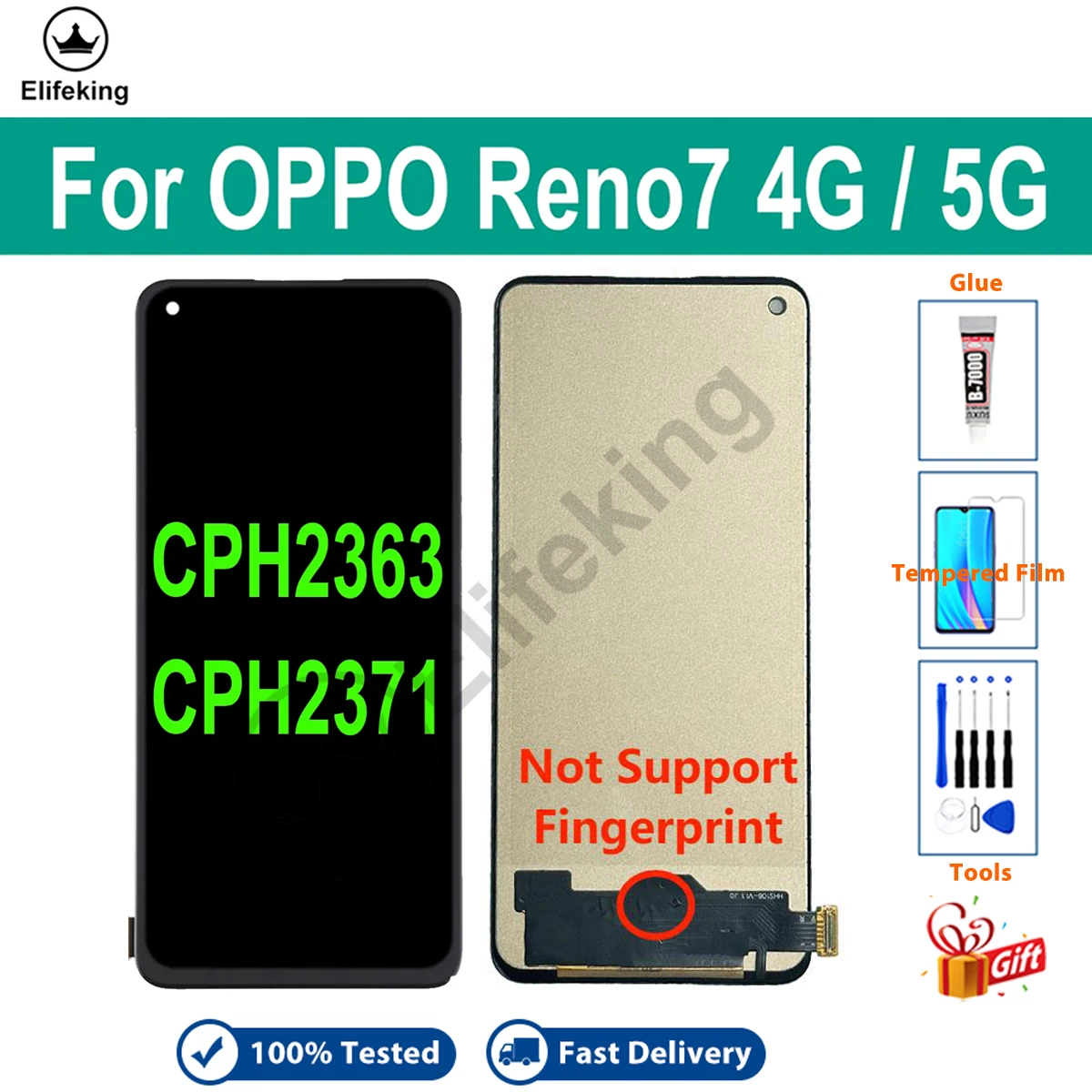 Для Oppo Reno7 ЖК-дисплей Reno 7 4G 5G CPH2371 CPH2363 Замена сенсорного ЖК-экрана в сборе с