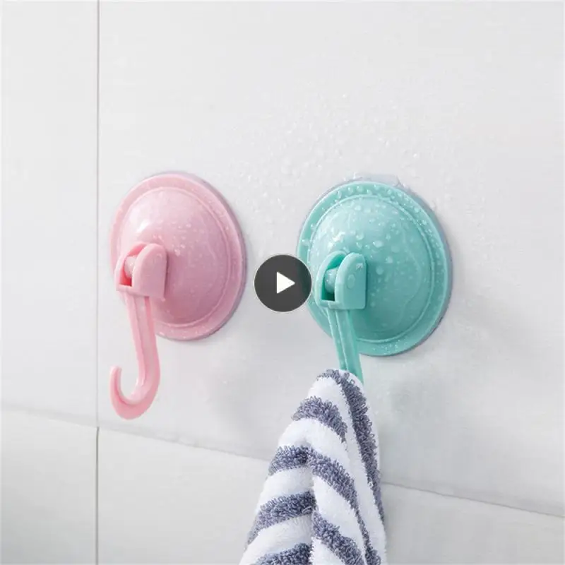 

Fashionable Plain Color Suction Cup Hook Bathroom And Kitchen Non Punching And Non Marking Plastic Hook Convenient Light Weight