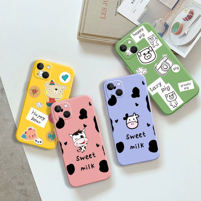 

Cows iPhone Case For iPhone 11 13 12 XR Plus 6 12 Xs 6s Max 7 SE 8 ProMax 2020 Mini XR X Soft Case Protective Talkie