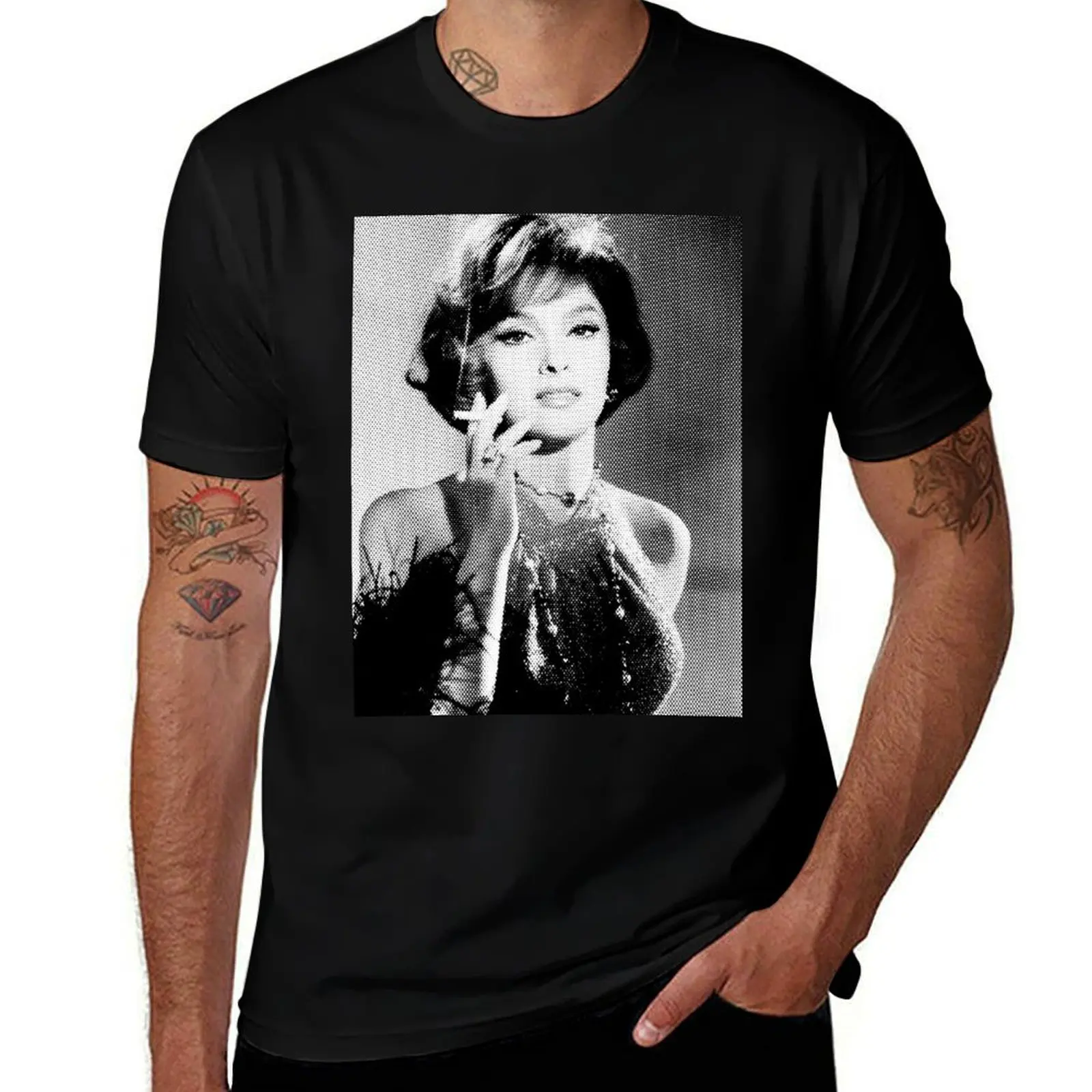 Фото Футболка Gina Lollobrigida с черно-белым рисунком в горошек, мягкая хлопковая футболка большого размера №1