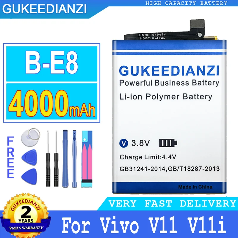 

Bateria 4000mAh High Capacity Battery B-E8 For Vivo V1813A V11 V11i Y97 1806 V1813T Mobile Phone High Quality Battery