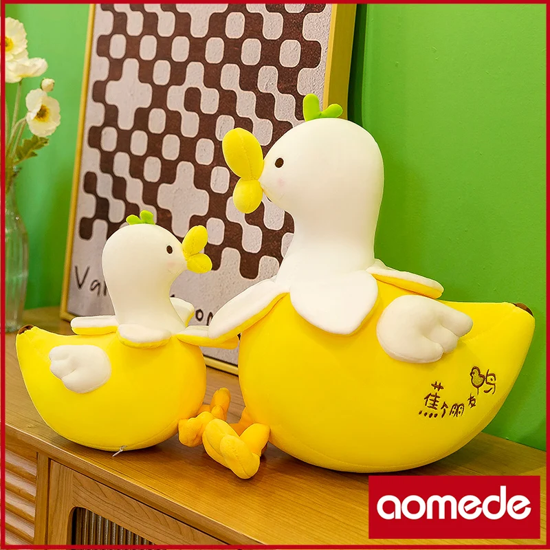 

75cm Cute Soft Banana Duck Plush Toys Office Nap Stuffed Animal Pillow Home Comfort Cushion Christmas Gift Doll for Kids Girl