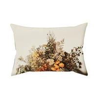 floral flower printcloth decorative throw pillow covers cushion covers white velvet pillow case