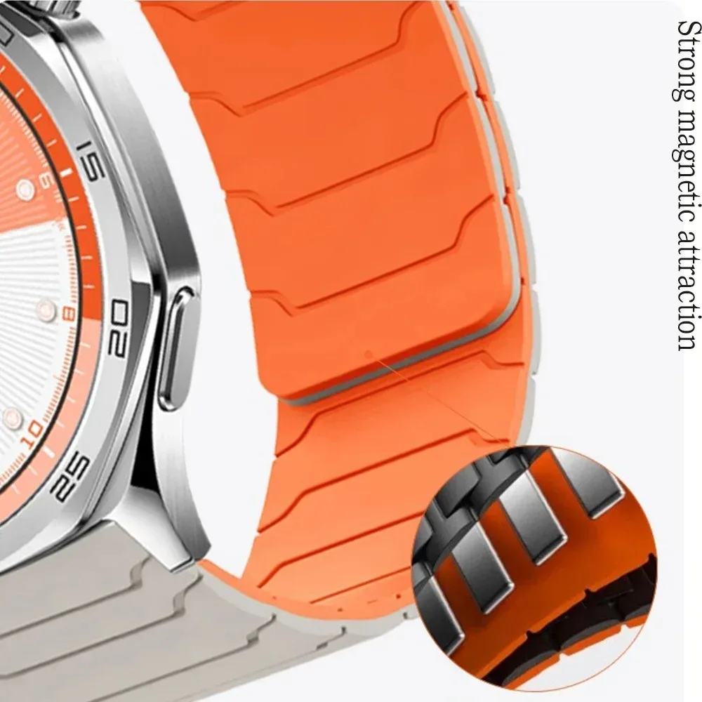 Фото Магнитный силиконовый ремешок 20/22 мм для Huawei Watch GT Runner 2, GT6-5-4 46 мм, прочный браслет для Amazfit Active 3-2, Bip Max, Balance 3 №5